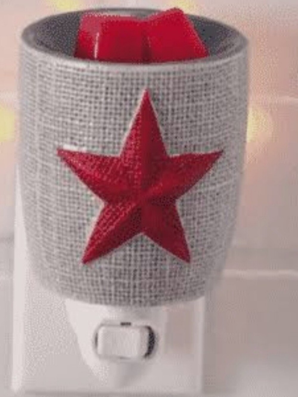 RETIRED Scentsy BURLAP STAR Mini Wall Plug-In Warmer Country Farm Americana